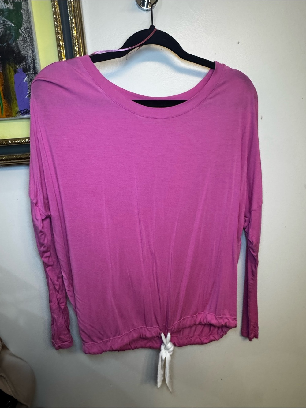 Eberjey Pink Long Sleeve Drawstring Hem Oversized Top